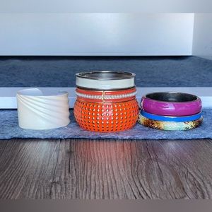 Lot Of 7 Vintage Enamel Bangle Bracelets